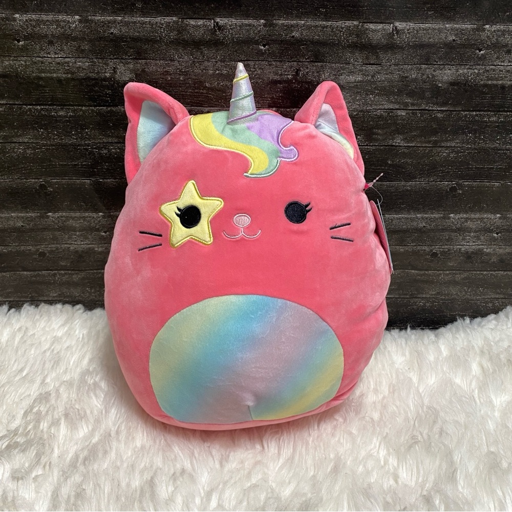 🆕 SQUISHMALLOWS SIENNA PINK CATICORN CAT UNICORN STAR EYE PLUSH STUFFED TOY